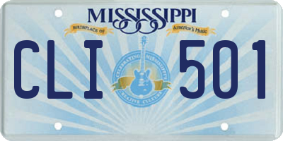 MS license plate CLI501