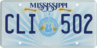 MS license plate CLI502