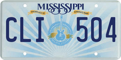 MS license plate CLI504