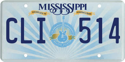 MS license plate CLI514
