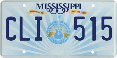 MS license plate CLI515
