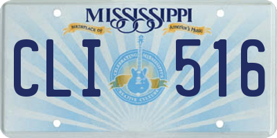 MS license plate CLI516