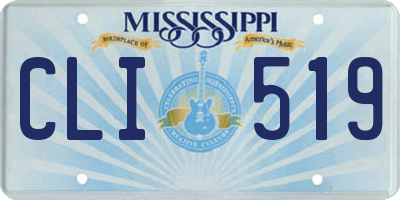 MS license plate CLI519