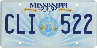 MS license plate CLI522