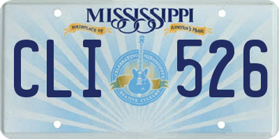MS license plate CLI526