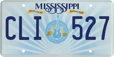 MS license plate CLI527