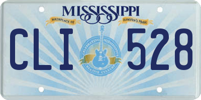 MS license plate CLI528