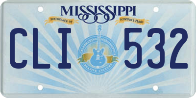 MS license plate CLI532