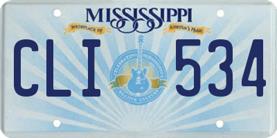 MS license plate CLI534