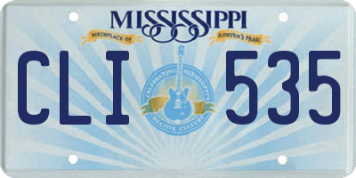MS license plate CLI535