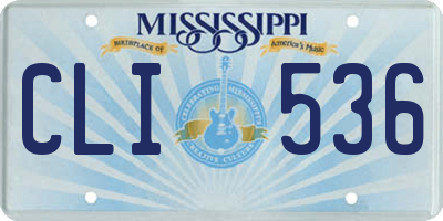MS license plate CLI536