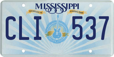 MS license plate CLI537