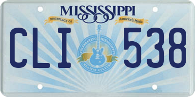 MS license plate CLI538