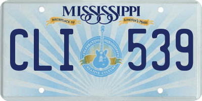 MS license plate CLI539