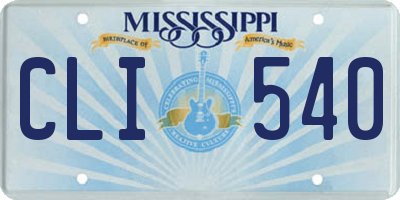 MS license plate CLI540