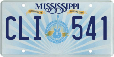 MS license plate CLI541