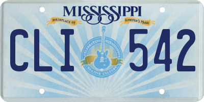 MS license plate CLI542