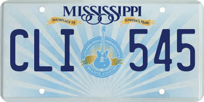 MS license plate CLI545