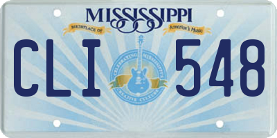 MS license plate CLI548