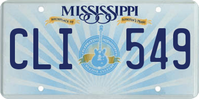 MS license plate CLI549