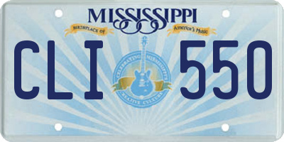 MS license plate CLI550