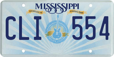 MS license plate CLI554