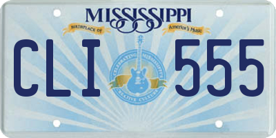 MS license plate CLI555