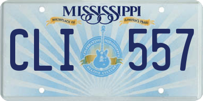 MS license plate CLI557