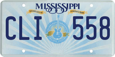MS license plate CLI558