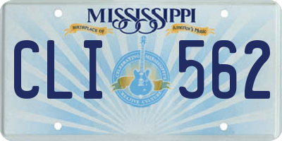 MS license plate CLI562