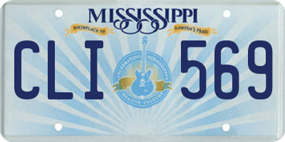 MS license plate CLI569