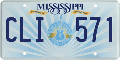MS license plate CLI571
