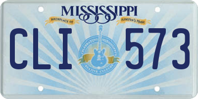 MS license plate CLI573