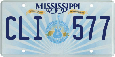 MS license plate CLI577