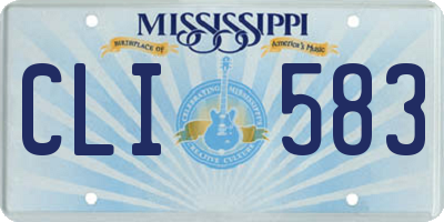 MS license plate CLI583