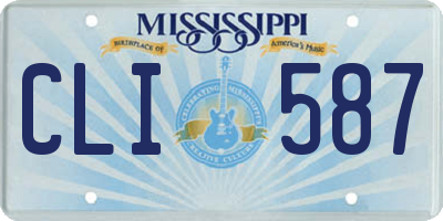MS license plate CLI587