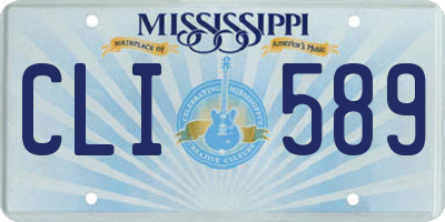 MS license plate CLI589
