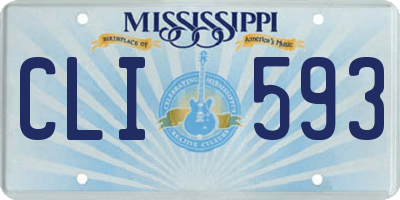 MS license plate CLI593