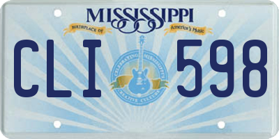 MS license plate CLI598