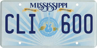 MS license plate CLI600