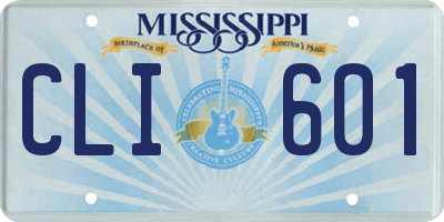MS license plate CLI601