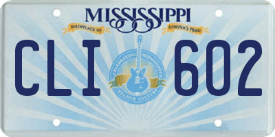 MS license plate CLI602