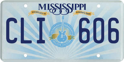 MS license plate CLI606