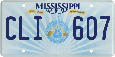 MS license plate CLI607