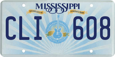 MS license plate CLI608