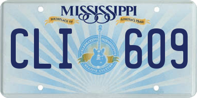 MS license plate CLI609