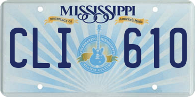 MS license plate CLI610