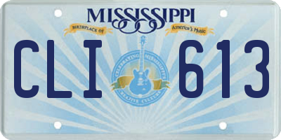 MS license plate CLI613