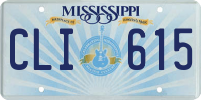 MS license plate CLI615
