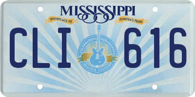 MS license plate CLI616
